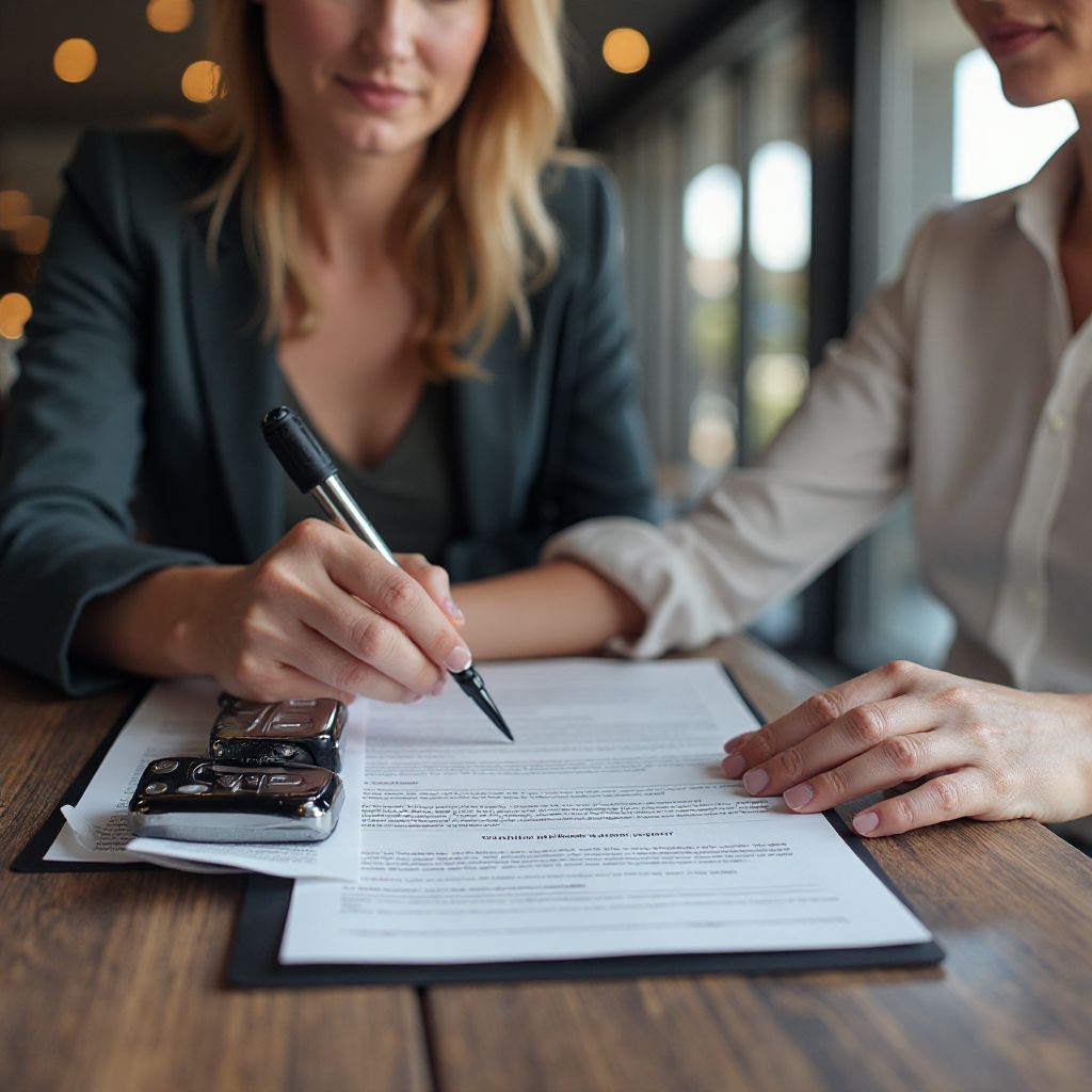 Negociación y papeleo para compra de vehículo