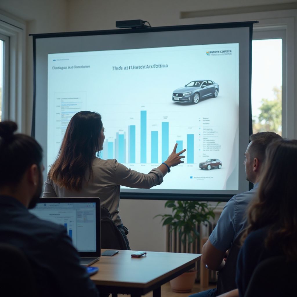 Especialista explicando financiamiento automotriz